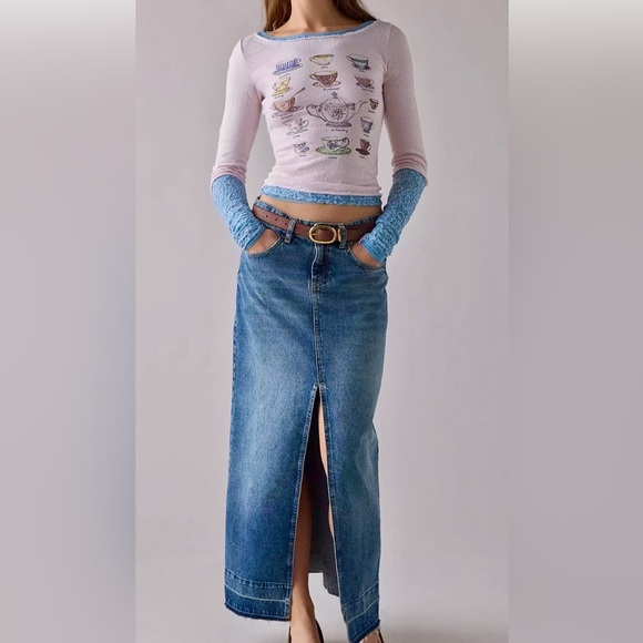 NWT Kimchi Blue Double Trouble Twofer Layered Graphic Long Sleeve Tee S - Picture 6 of 9